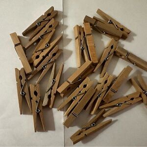 Wooden Mini Clothespins - Natural Brown (Set)